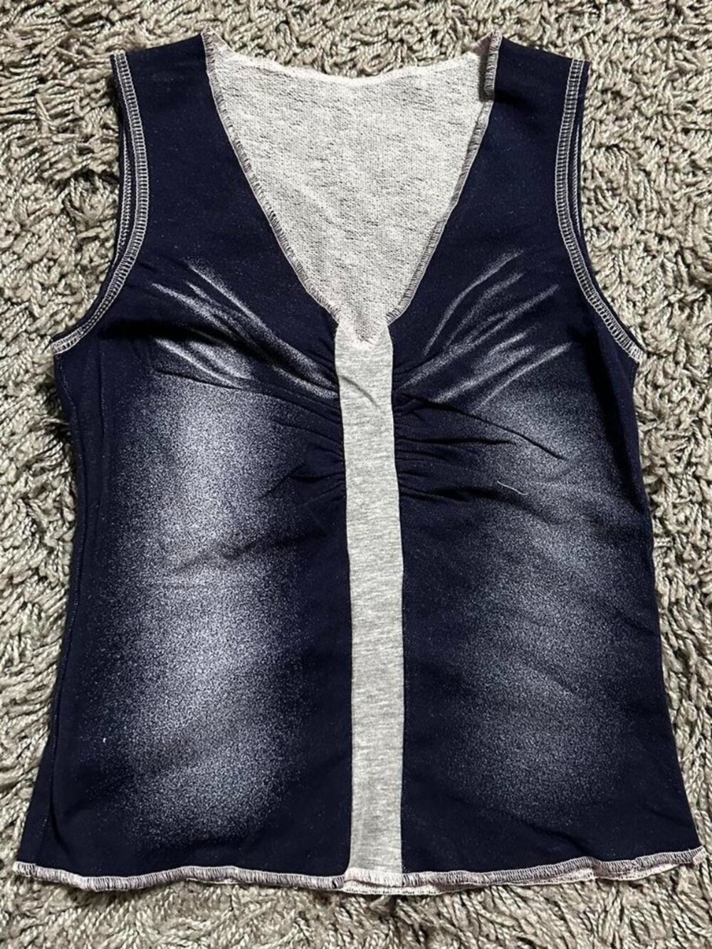 Y2K Denim Style Tank With Contrast Fading  Size S by MASQ